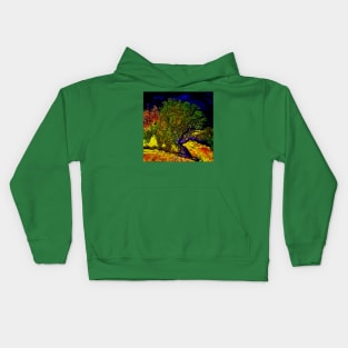 A photo of a colorful river delta taken from a satellite Kids Hoodie